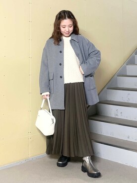 「ブーツコーデ」｜「アイテム（その他アウター）」を使った、サトユナさん（レディース・156cm）の冬コーディネート