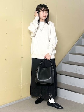 「RODE SKO（ロデスコ）のワンハンドル3WAYバッグ（ハンドバッグ）」を使った、サトユナさん（レディース・157cm）の秋コーディネート