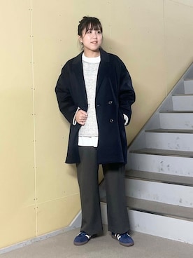 「URBAN RESEARCH DOORS（アーバンリサーチドアーズ）のウールリバーテーラードコート（その他アウター）」を使った、サトユナさん（レディース・157cm）の秋コーディネート