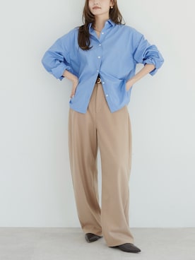 「アイテム（その他パンツ、イエロー系）」を使った、mizukiさん（レディース・162cm）の秋コーディネート