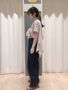 「発泡プリント」｜yuuu0111さん（レディース・155cm）の夏コーディネート