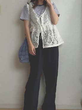 「アイテム（カーゴパンツ）」を使った、makka☺︎さん（レディース・151cm）の夏コーディネート
