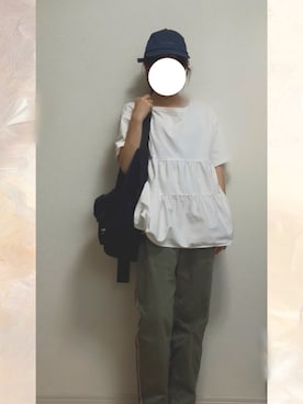 「アイテム（キャップ）」を使った、manameiyoさん（レディース・151cm）の夏コーディネート