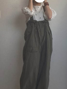 「アイテム（オールインワン・サロペット、グリーン系）」を使った、manameiyoさん（レディース・151cm）の夏コーディネート