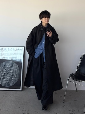 「アイテム（ステンカラーコート）」を使った、さあやさん（メンズ・163cm）の秋コーディネート