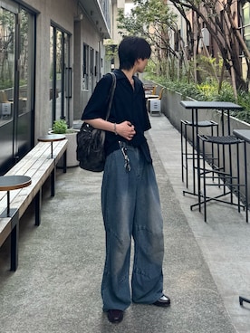「アイテム（キーケース/キーアクセサリー、ブラック系）」を使った、さあやさん（メンズ・163cm）の夏コーディネート