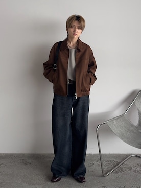 「WYM LIDNM（ウィム バイ リドム）のアイテム（ブルゾン）」を使った、さあやさん（メンズ・163cm）の春コーディネート