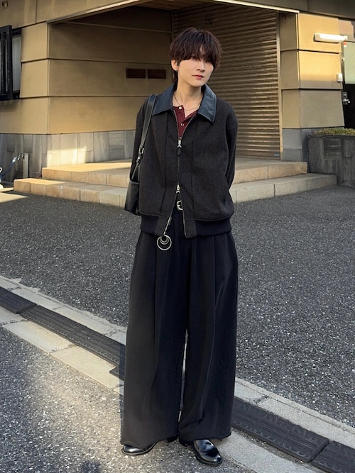 「Adoon plain(アドーンプレーン)のSnap Button Henry Neck Long Sleeve T / スナップボタンヘンリーネックロングスリーブT(Tシャツ/カットソー)」を使った、さあやさん(メンズ・163cm)の秋コーディネート