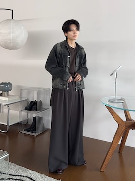 「アイテム（デニムジャケット）」を使った、さあやさん（メンズ・163cm）の秋コーディネート