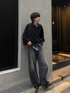 「アイテム（デニムパンツ）」を使った、さあやさん（メンズ・163cm）の秋コーディネート