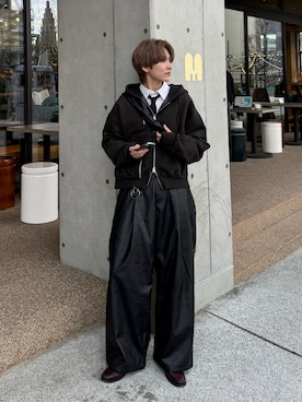 「soerte（ソエルテ）のアイテム」を使った、さあやさん（メンズ・163cm）の冬コーディネート