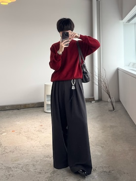 「アイテム（スラックス）」を使った、さあやさん（メンズ・163cm）の秋コーディネート