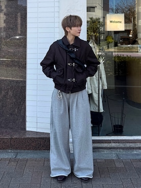 「アイテム（ブルゾン）」を使った、さあやさん（メンズ・163cm）の春コーディネート