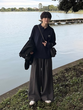 「アイテム（スニーカー）」を使った、さあやさん（メンズ・163cm）の秋コーディネート