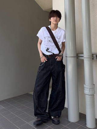 「coming soon…のアイテム(Tシャツ/カットソー)」を使った、さあやさん(メンズ・163cm)の夏コーディネート