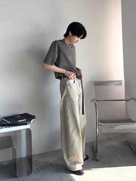「ジェンダーレス」｜「アイテム（パンツ）」を使った、さあやさん（メンズ・163cm）の夏コーディネート
