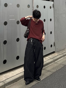 「アイテム（ショルダーバッグ）」を使った、さあやさん（メンズ・163cm）の秋コーディネート