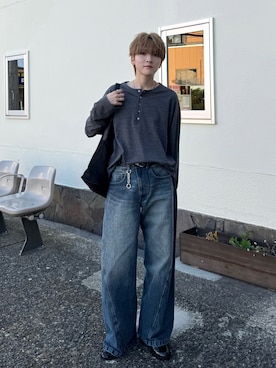「LIDNM（リドム）のアイテム」を使った、さあやさん（メンズ・163cm）の夏コーディネート