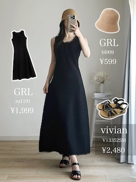「GRL」｜moniさん（レディース・165cm）の夏コーディネート