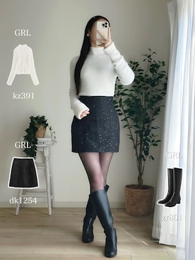 「GRL（グレイル）のアイテム（トップス）」を使った、miiさん（レディース・165cm）の春コーディネート