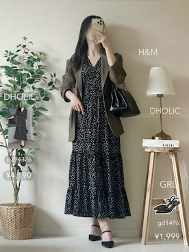 「H&M」｜miiさん（レディース・165cm）の秋コーディネート