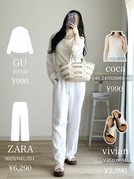 「ジーユー」｜miiさん（レディース・165cm）の夏コーディネート