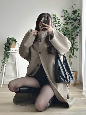 「DHOLIC（ディーホリック）のアイテム（その他アウター、ベージュ系）」を使った、miiさん（レディース・165cm）の春コーディネート