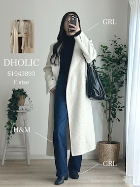 「H&M（エイチ・アンド・エム）のアイテム（パンツ）」を使った、miiさん（レディース・165cm）の冬コーディネート