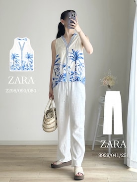 「ZARA（ザラ）のアイテム」を使った、miiさん（レディース・165cm）の夏コーディネート
