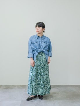「グリーンスカート」｜marinaさん（レディース・150cm）の夏コーディネート