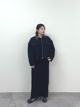 「アイテム（ミリタリージャケット）」を使った、marinaさん（レディース・150cm・20代）の冬コーディネート