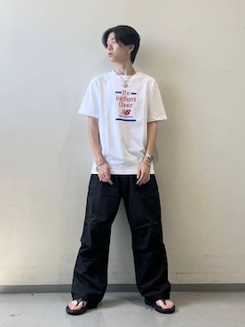 「OOFOS（ウーフォス）のアイテム」を使った、安藤颯汰さん（メンズ・178cm）の夏コーディネート