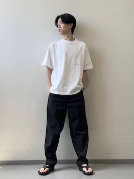 「URBANRESEARCH」｜「アイテム（サンダル）」を使った、安藤颯汰さん（メンズ・178cm）の夏コーディネート