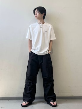 「OOFOS（ウーフォス）のアイテム」を使った、安藤颯汰さん（メンズ・178cm）の夏コーディネート