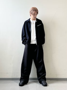 「短丈」｜「アイテム（ジャケット/アウター）」を使った、安藤颯汰さん（メンズ・178cm）の秋コーディネート