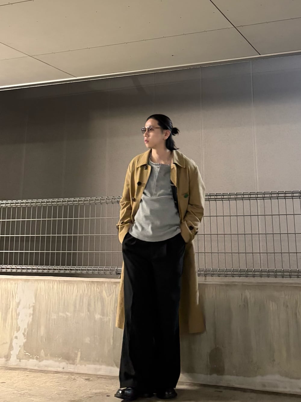 GRANCY】Double-layered Thermal Henley Long Sleeve T-Shirt / ダブル