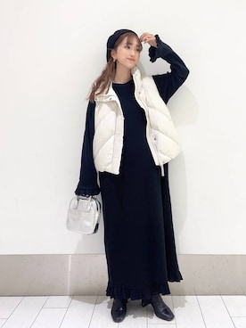 「LOWRYS FARM（ローリーズファーム）のストレッチヒールブーツ　851418（ブーツ）」を使った、anyuさん（レディース・150cm）の秋コーディネート