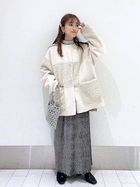 「LOWRYS FARM（ローリーズファーム）のストレッチヒールブーツ　851418（ブーツ）」を使った、anyuさん（レディース・150cm）の秋コーディネート