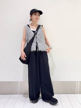 「アイテム（ピアス（両耳用）、シルバー系）」を使った、anyuさん（レディース・150cm）の夏コーディネート