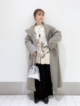 「LOWRYS FARM（ローリーズファーム）のストレッチヒールブーツ　851418（ブーツ）」を使った、anyuさん（レディース・150cm）の冬コーディネート