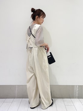 「ローリーズファーム(LOWRYS FARM)」｜「アイテム（オールインワン・サロペット）」を使った、anyuさん（レディース・150cm）の夏コーディネート