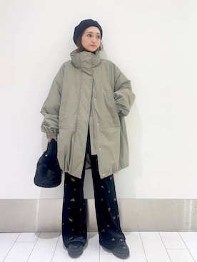 「テーマパーク」｜「アイテム（その他アウター）」を使った、anyuさん（レディース・150cm）の冬コーディネート