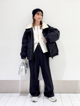 「新作」｜「アイテム（ブルゾン）」を使った、anyuさん（レディース・150cm）の冬コーディネート