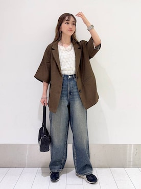 「アイテム（テーラードジャケット）」を使った、anyuさん（レディース・150cm）の春コーディネート