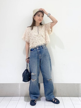 「新作」｜「アイテム（ハンチング/ベレー帽）」を使った、anyuさん（レディース・150cm）の夏コーディネート