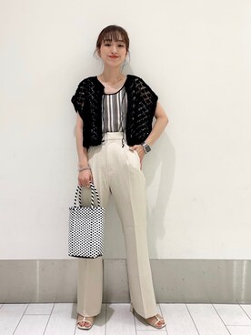 「LOWRYS FARM（ローリーズファーム）のアイテム（かごバッグ）」を使った、anyuさん（レディース・150cm）の春コーディネート