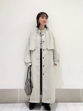 「ローリーズファーム(LOWRYS FARM)」｜「アイテム（ステンカラーコート）」を使った、anyuさん（レディース・150cm）の冬コーディネート