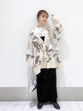 「LOWRYS FARM（ローリーズファーム）のストレッチヒールブーツ　851418（ブーツ）」を使った、anyuさん（レディース・150cm）の冬コーディネート