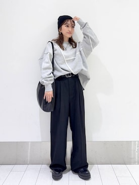 「アイテム（スウェット）」を使った、anyuさん（レディース・150cm）の冬コーディネート