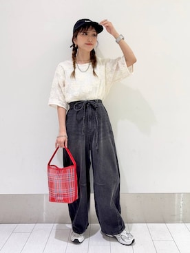 「アイテム（ピアス（両耳用））」を使った、anyuさん（レディース・150cm）の春コーディネート